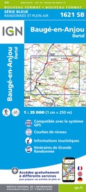 Topografische kaart - Wandelkaart 1621 SB - Serie Bleue Baugé-en-Anjou | IGN - Institut Géographique National