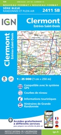 Wandelkaart - Topografische kaart 2411 SB - Serie Bleue Estrées-St-Denis, Clermont | IGN - Institut Géographique National