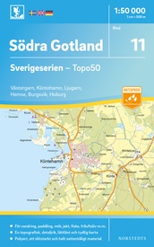 Wandelkaart - Topografische kaart 11 Sverigeserien Södra Gotland zuid | Norstedts