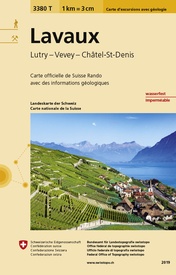 Wandelkaart 3380T Lavaux - Lutry - Vevey - Châtel-St-Denis | Swisstopo