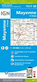 Wandelkaart - Topografische kaart 1517 SB - Serie Bleue Mayenne - Le Horps | IGN - Institut Géographique National