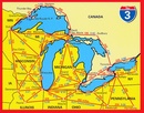 Wegenkaart - landkaart 3 Great Lakes USA | Hallwag