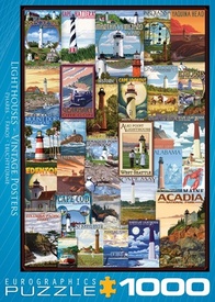 Legpuzzel Lighthouses vintage poster - Vuurtoren | Eurographics