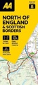 Wegenkaart - landkaart 8 Road Map Britain North of England & Scottish Borders | AA Publishing