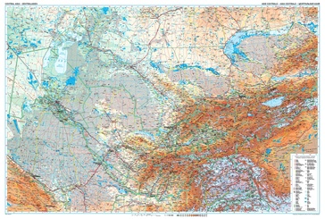 Wandkaart Centra Asia Geographic - Azië Centraal geografisch | 122 x 80 cm | Gizi Map