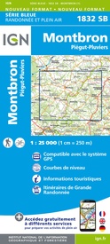 Wandelkaart - Topografische kaart 1832 SB - Serie Bleue Montbron, Piégut-Pluviers | IGN - Institut Géographique National