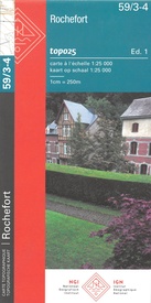 Topografische kaart - Wandelkaart 59/3-4 Topo25 Rochefort - Nassogne | NGI - Nationaal Geografisch Instituut