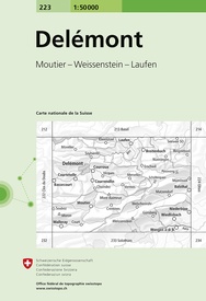 Wandelkaart - Topografische kaart 223 Delémont | Swisstopo