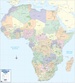 Wandkaart Africa executive Political 2-delig  | 176 x 160 cm | MapStudio