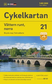 Fietskaart 21 Cykelkartan Vättern runt, norra | Norstedts