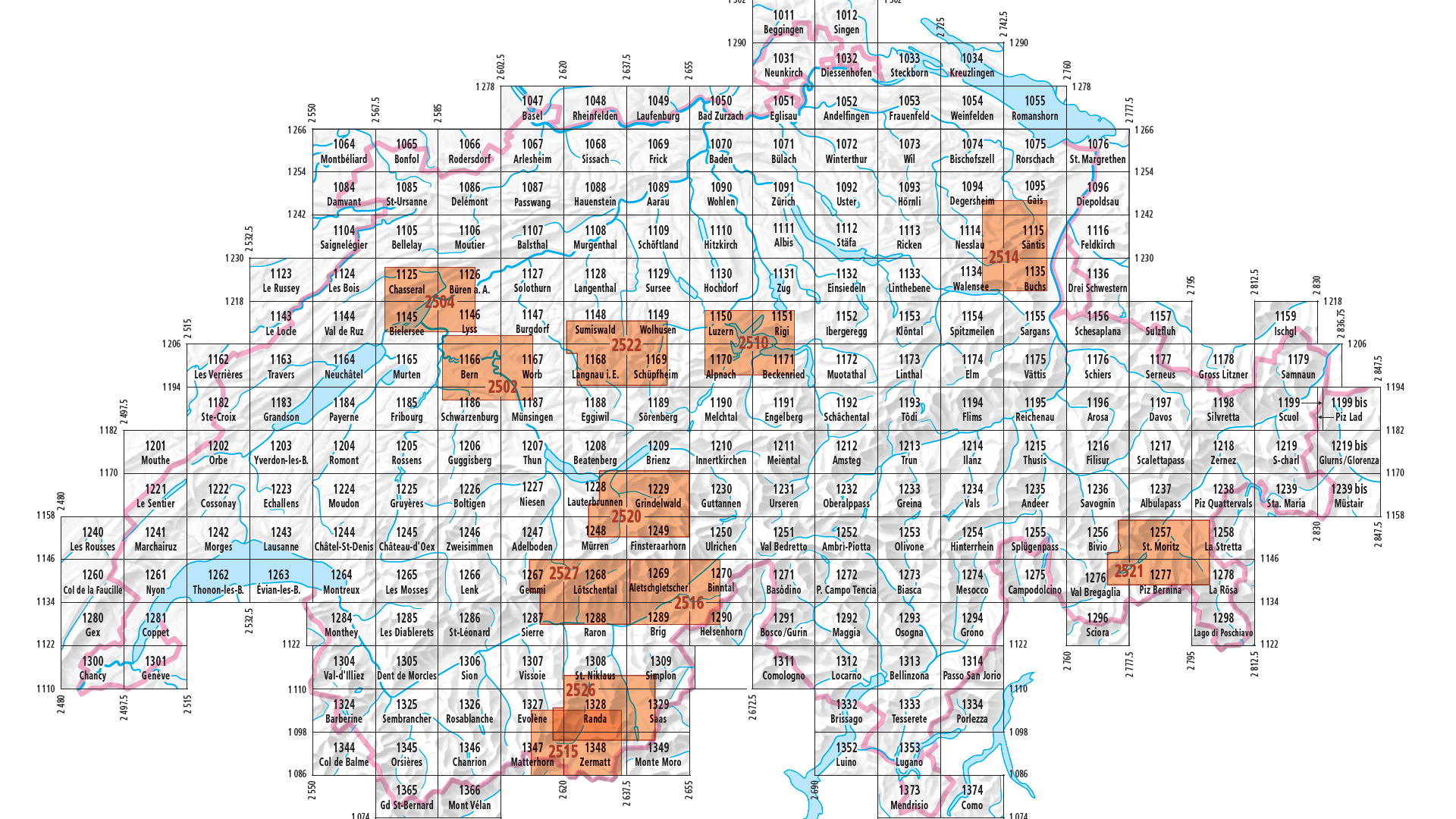 Zwitserland wandelkaarten 25.000 Noord - Noordoosten