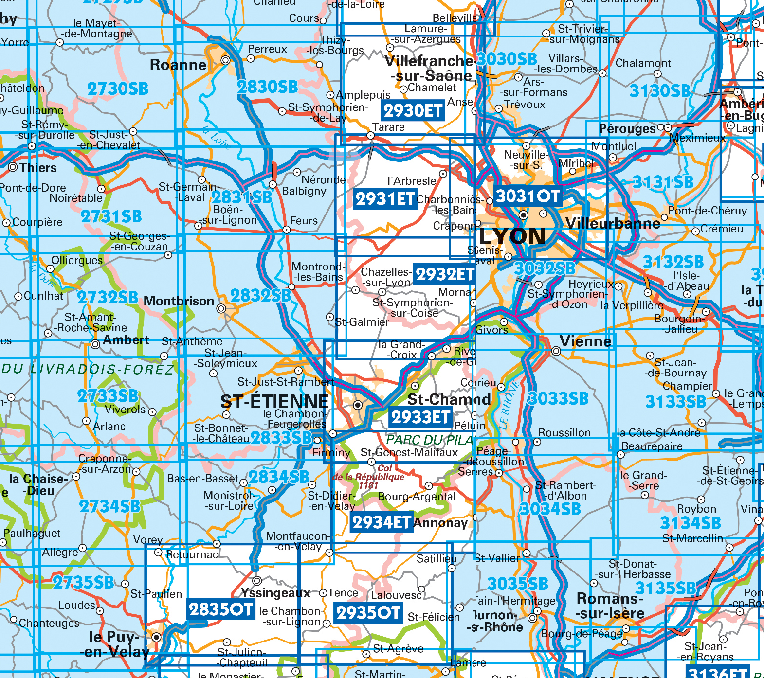 Wandelkaarten IGN 25.000 Ardeche - Rhone vallei Noord