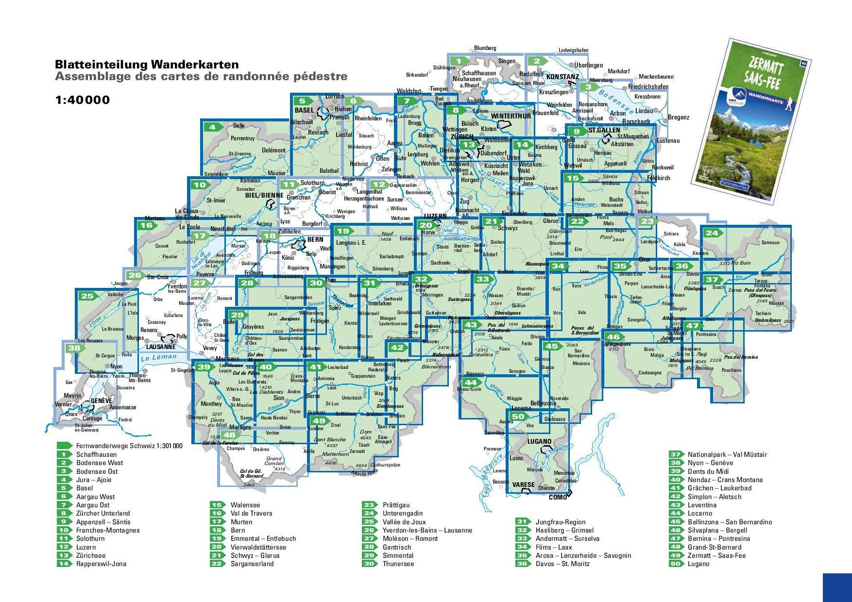 Wandelkaarten 1:40.000 Kümmerly & Frey