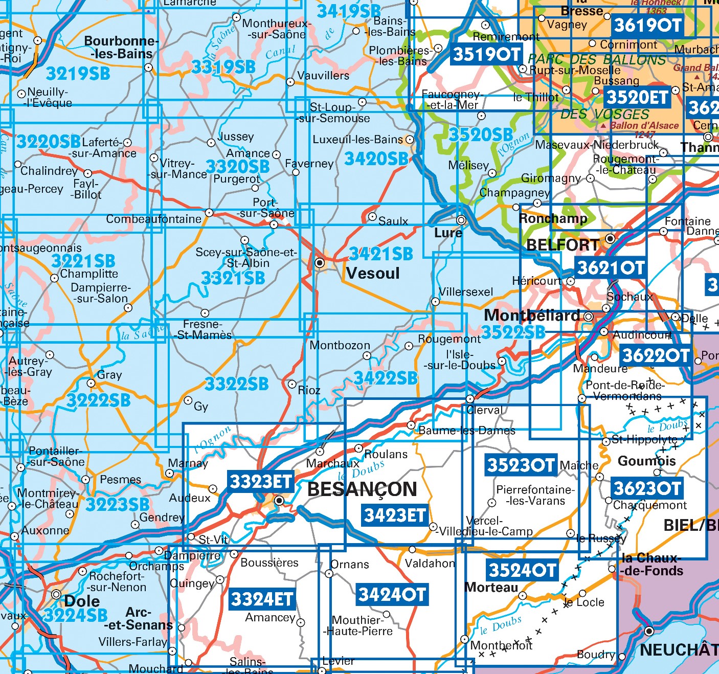 Wandelkaarten IGN 25.000 Jura : Noord