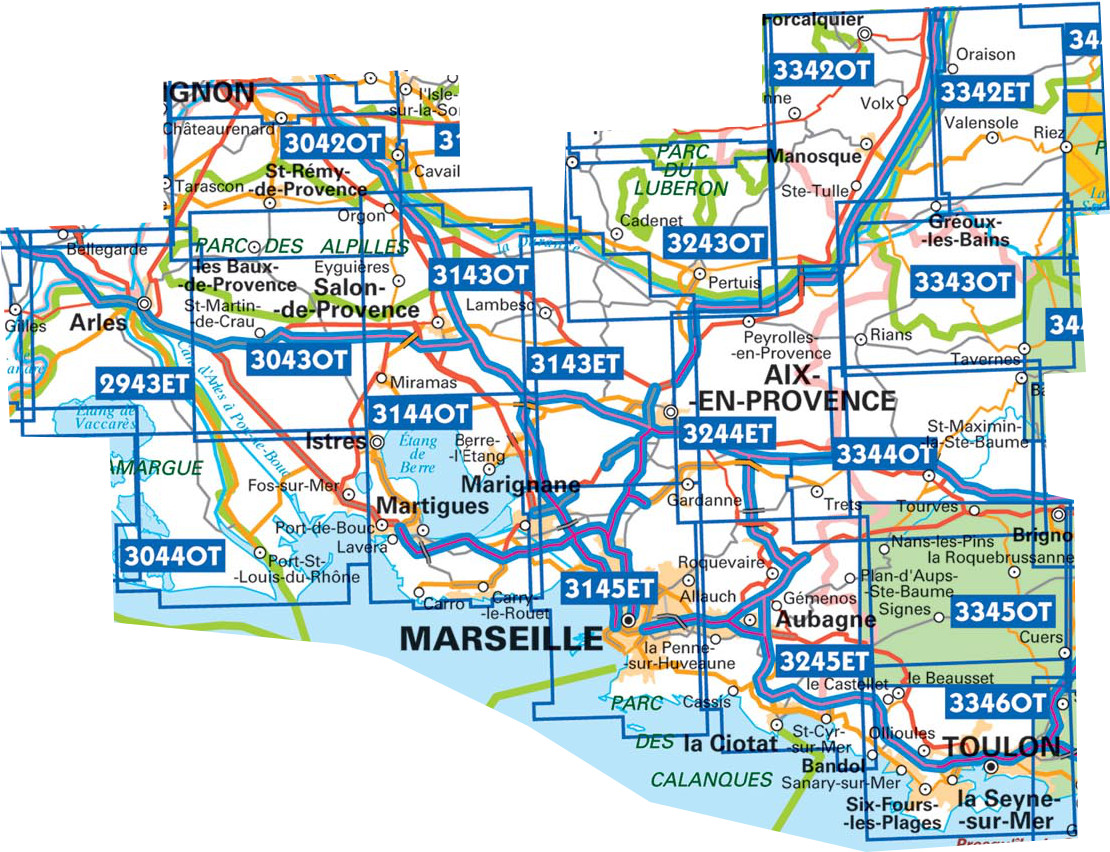 Wandelkaarten IGN 25.000 Provence en Cote d'Azur - WESTELIJK GEDEELTE